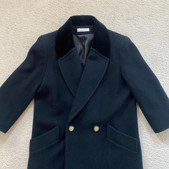 Vintage Black Wool Trench Coat - Picture 1 of 8